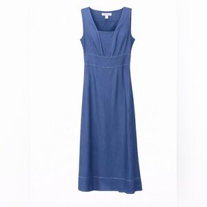 💙 NWOT! Vintage DVF Silk Linen Blue Dress